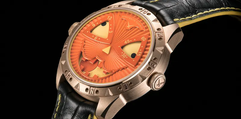 Pumpkin Head watchmaker assembling the piece